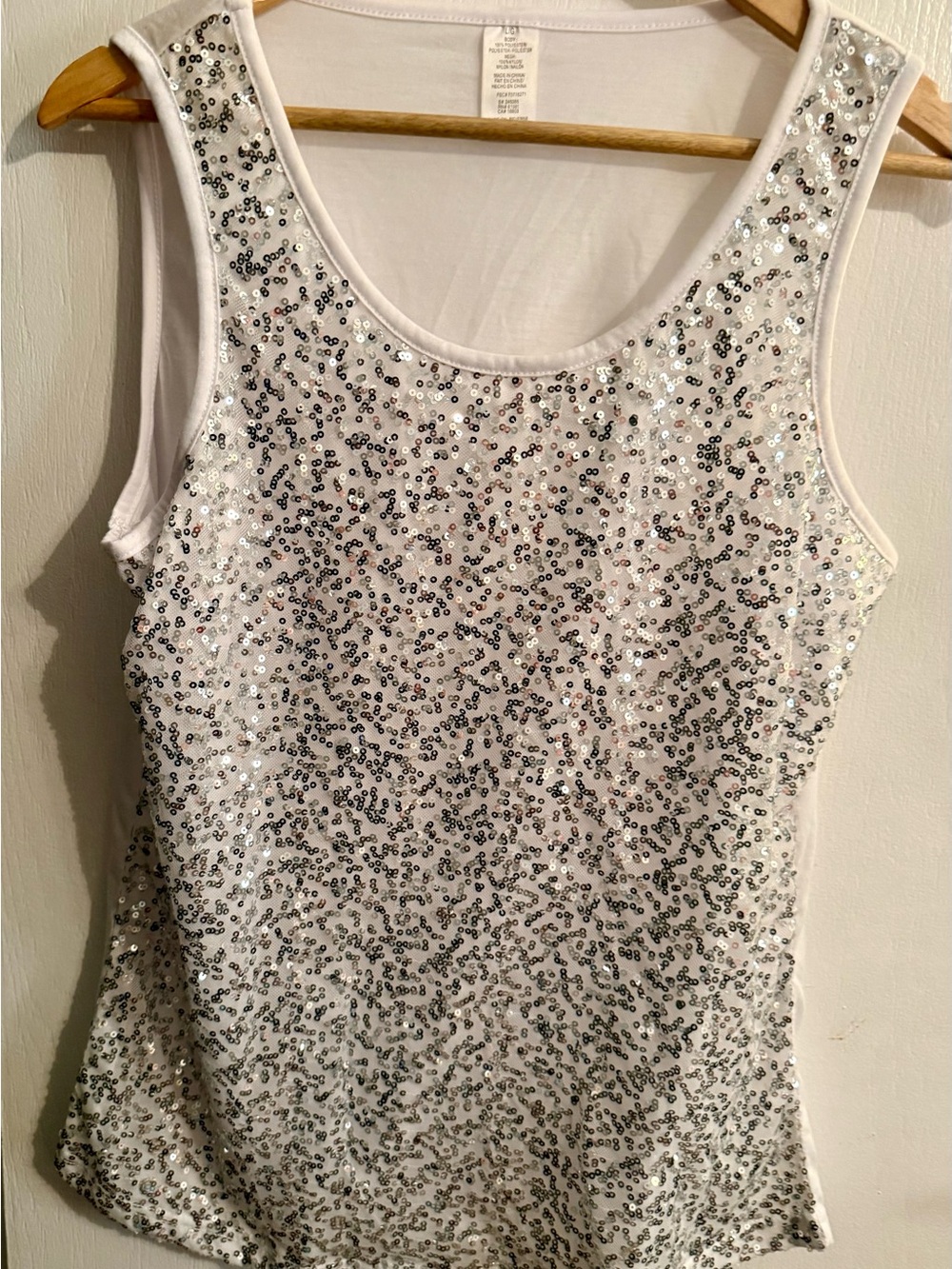 mark. White Sequin Scoop Neck Tank